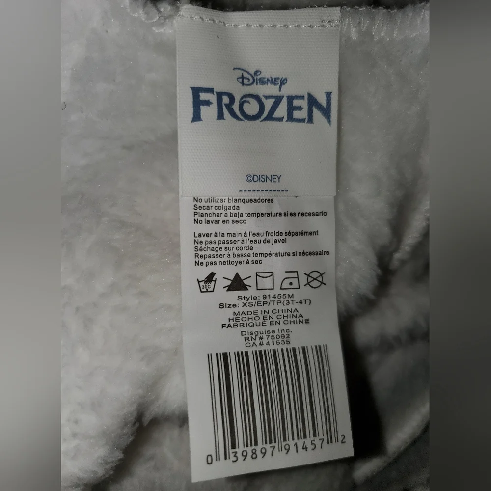 Disguise Olaf Snowman Costume White with Black and Brown Accents